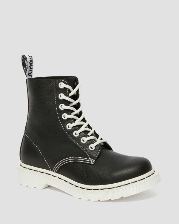 Botas Dr Martens 1460 Pascal Virginia Black & White Up Para Mujer DR8096U